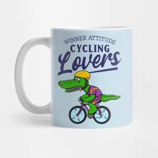 crocodile bicycle Mug